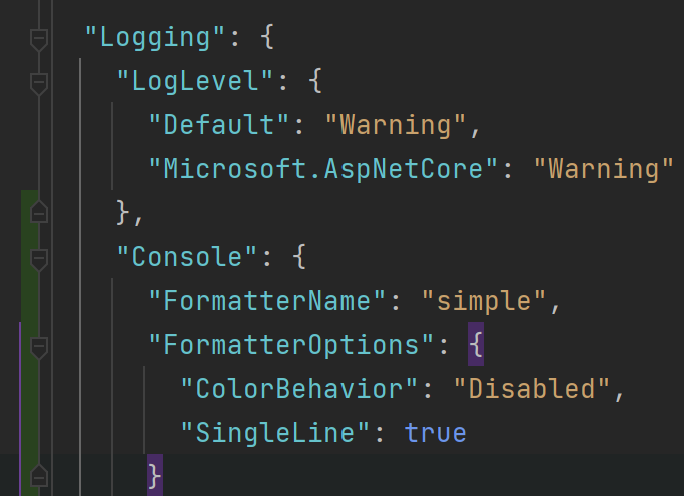 .NET Core 3のログ出力を単一行にしてANSIカラーを止める方法